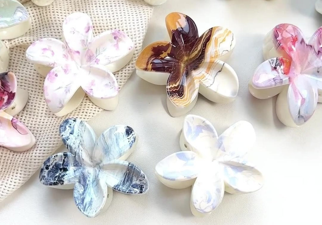 Floral Print Flower Hair Claw Clip Set - view 4