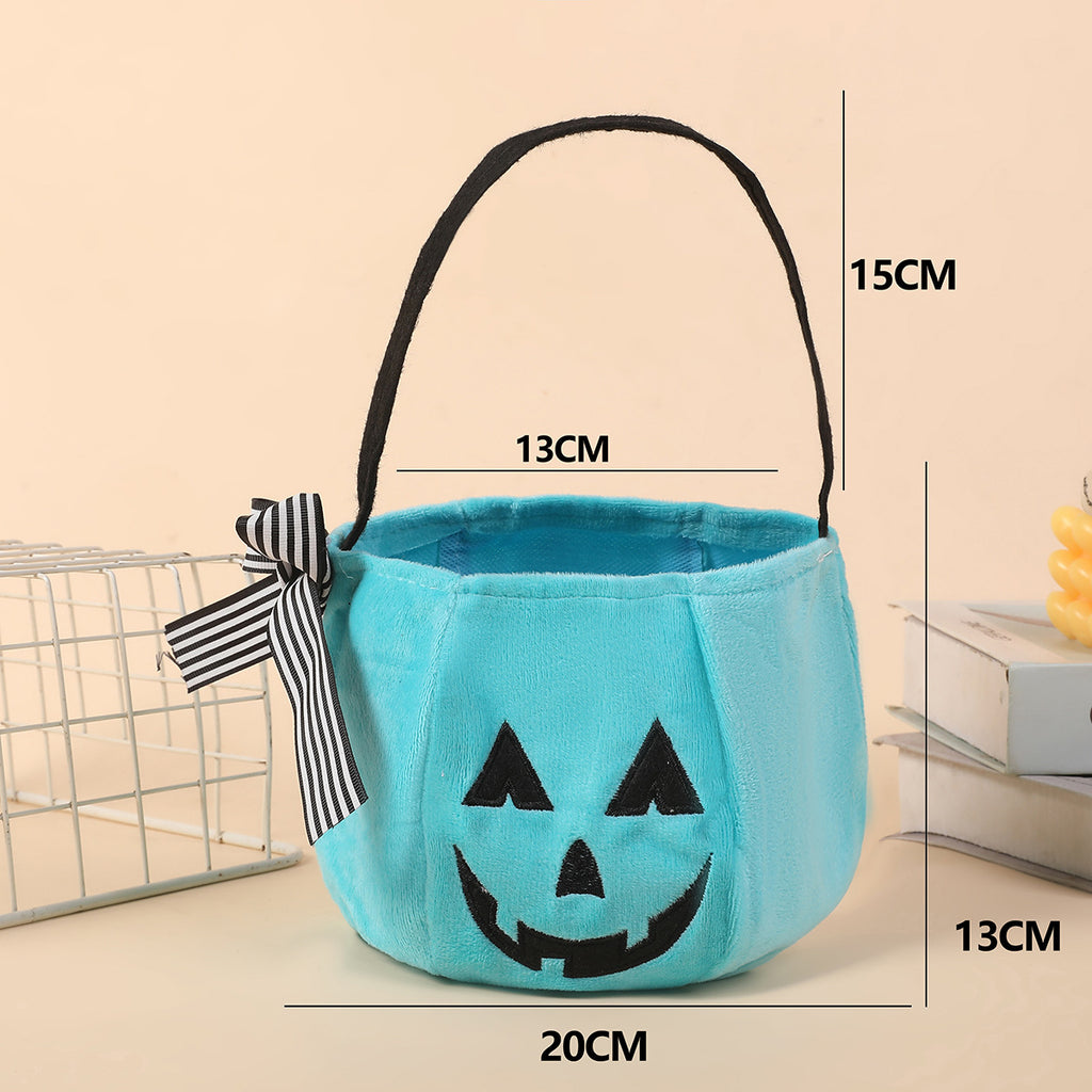 Plush Jack O Lantern Candy Bucket Bag - Blue