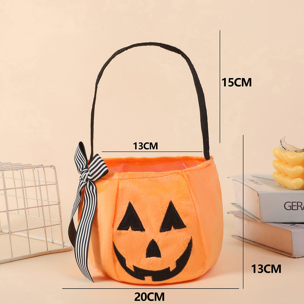 Plush Jack O Lantern Candy Bucket Bag - Orange