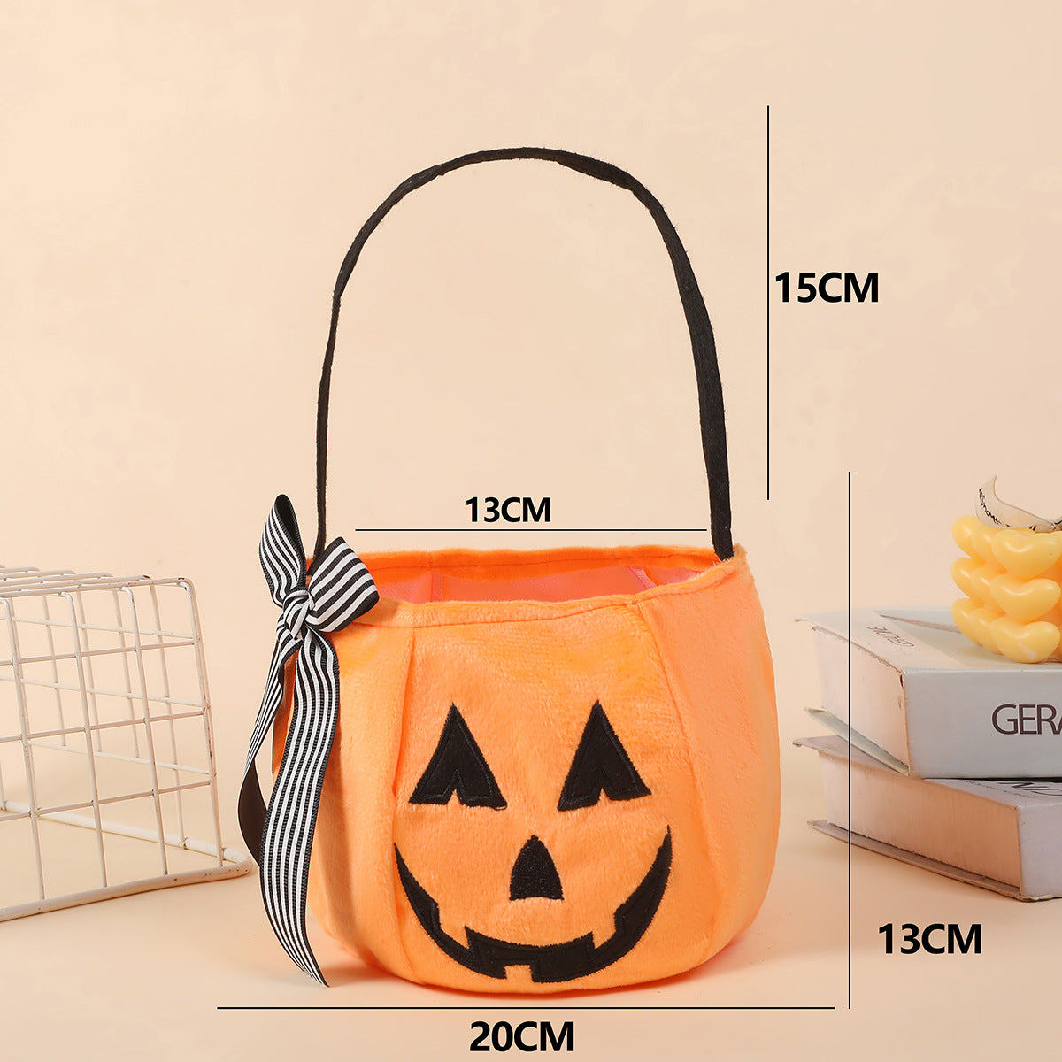 Plush Jack O Lantern Candy Bucket Bag - Orange