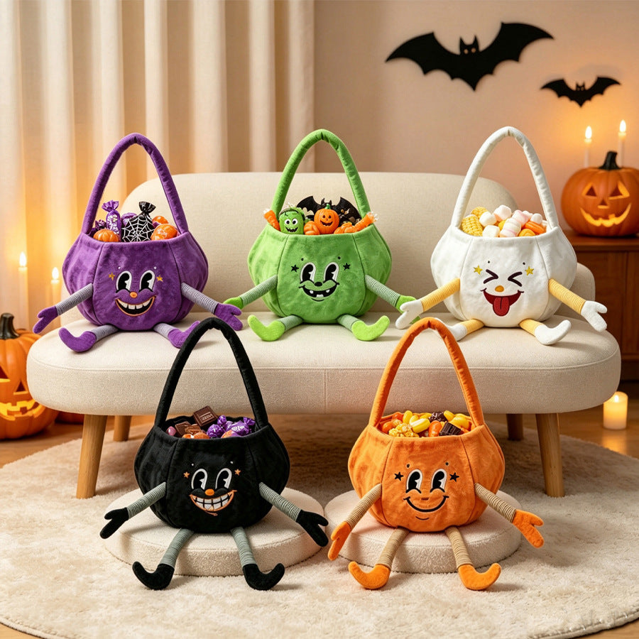 Plush Jack O Lantern Candy Bucket Bag