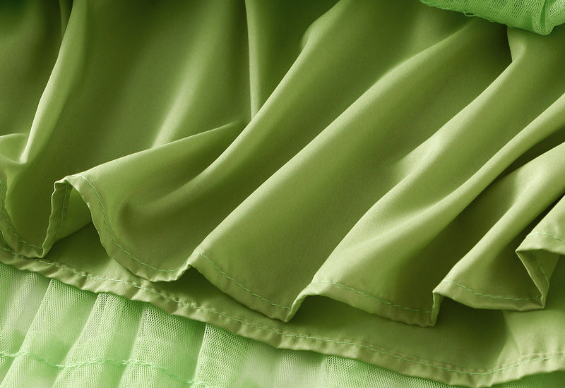 Tiered Ruffle Tulle Elastic Waist Maxi Skirt - view 1