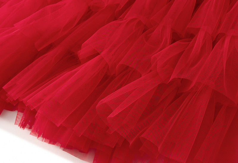 Tiered Ruffle Tulle Elastic Waist Maxi Skirt - view 10