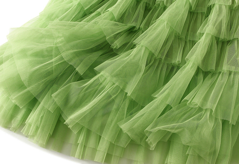 Tiered Ruffle Tulle Elastic Waist Maxi Skirt - view 2