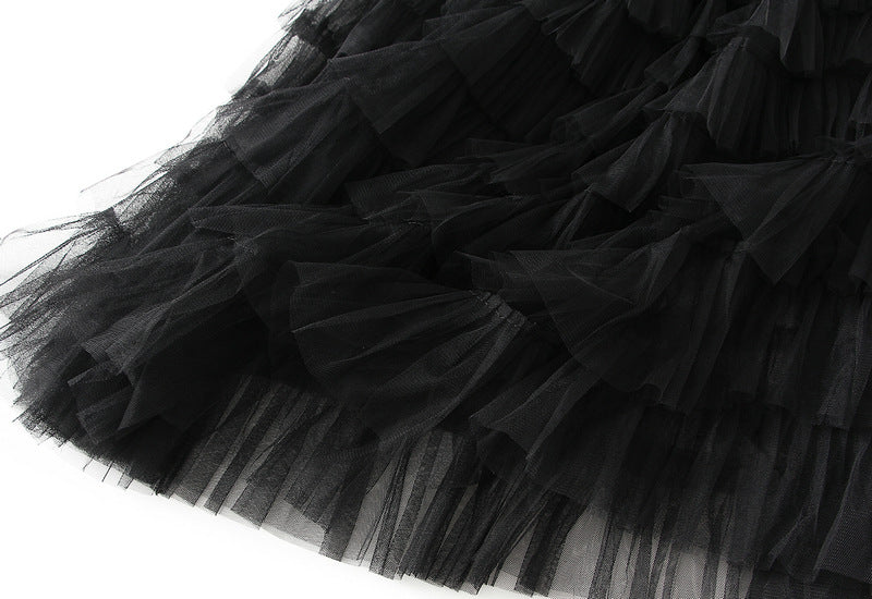 Tiered Ruffle Tulle Elastic Waist Maxi Skirt - view 22