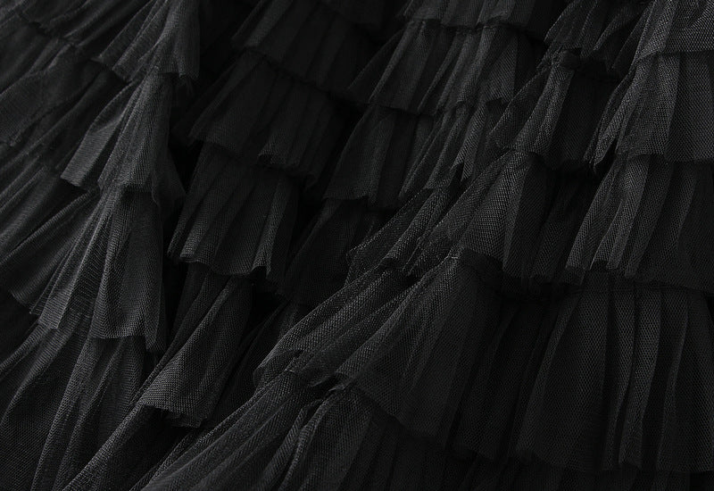 Tiered Ruffle Tulle Elastic Waist Maxi Skirt - view 23