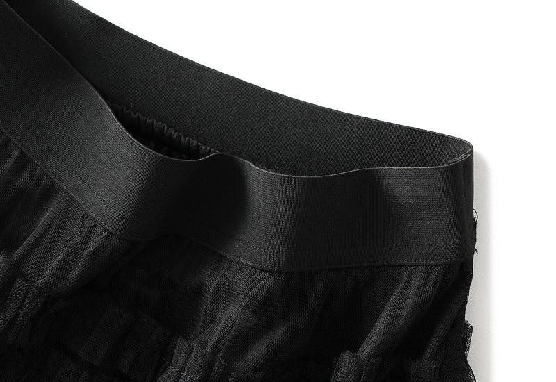 Tiered Ruffle Tulle Elastic Waist Maxi Skirt - view 24