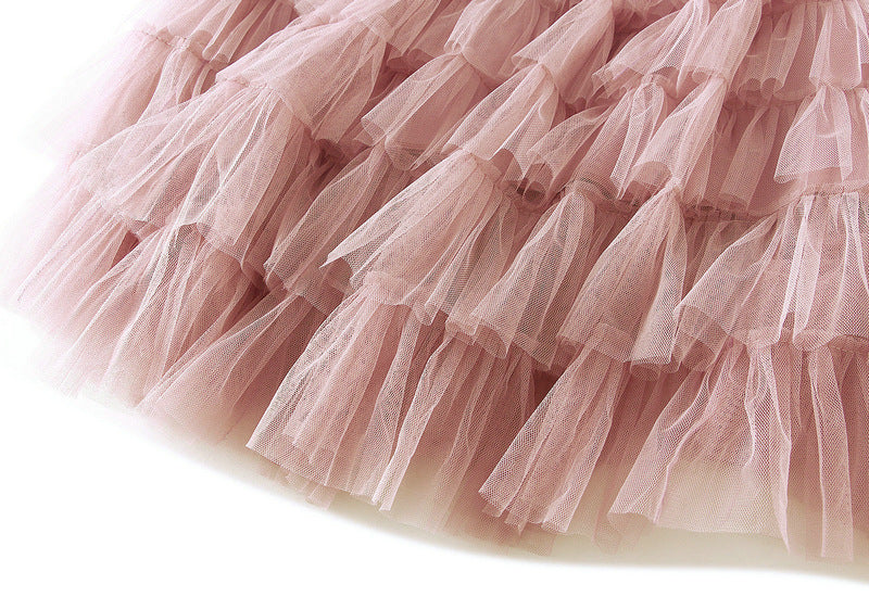 Tiered Ruffle Tulle Elastic Waist Maxi Skirt - view 26