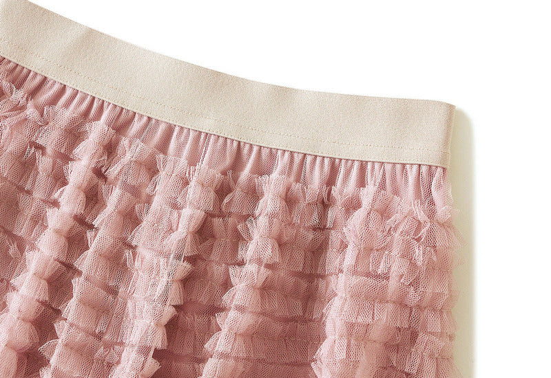 Tiered Ruffle Tulle Elastic Waist Maxi Skirt - view 28