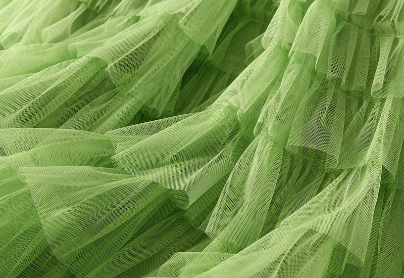 Tiered Ruffle Tulle Elastic Waist Maxi Skirt - view 3