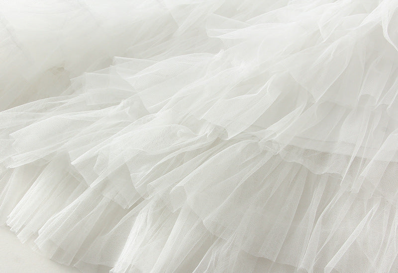 Tiered Ruffle Tulle Elastic Waist Maxi Skirt - view 30