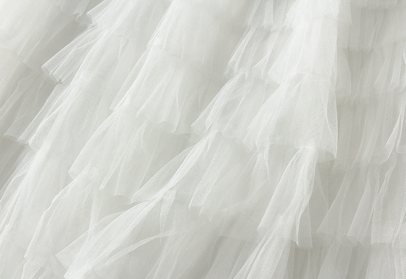 Tiered Ruffle Tulle Elastic Waist Maxi Skirt - view 31