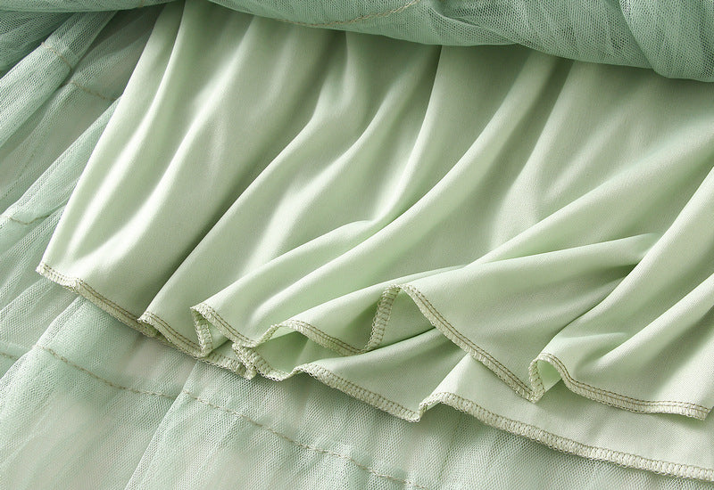 Tiered Ruffle Tulle Elastic Waist Maxi Skirt - view 33