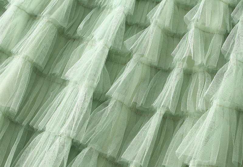 Tiered Ruffle Tulle Elastic Waist Maxi Skirt - view 35