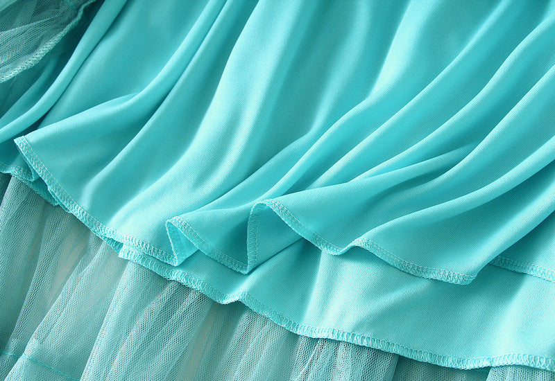 Tiered Ruffle Tulle Elastic Waist Maxi Skirt - view 37