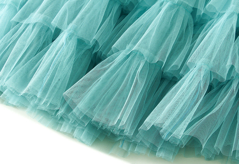 Tiered Ruffle Tulle Elastic Waist Maxi Skirt - view 38