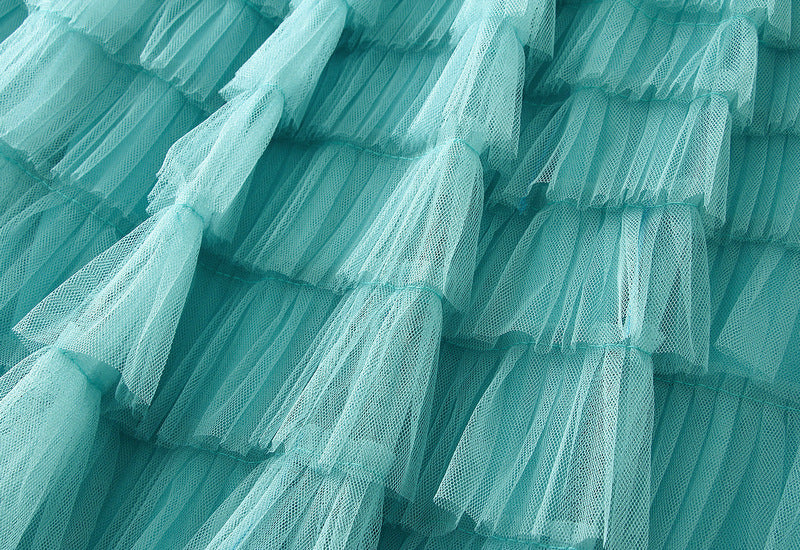 Tiered Ruffle Tulle Elastic Waist Maxi Skirt - view 39