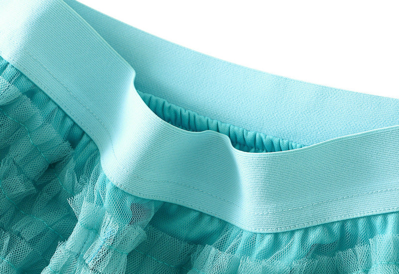Tiered Ruffle Tulle Elastic Waist Maxi Skirt - view 40
