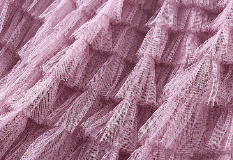 Tiered Ruffle Tulle Elastic Waist Maxi Skirt - view 43