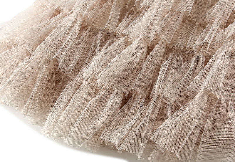Tiered Ruffle Tulle Elastic Waist Maxi Skirt - view 46