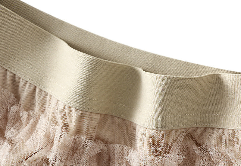 Tiered Ruffle Tulle Elastic Waist Maxi Skirt - view 48