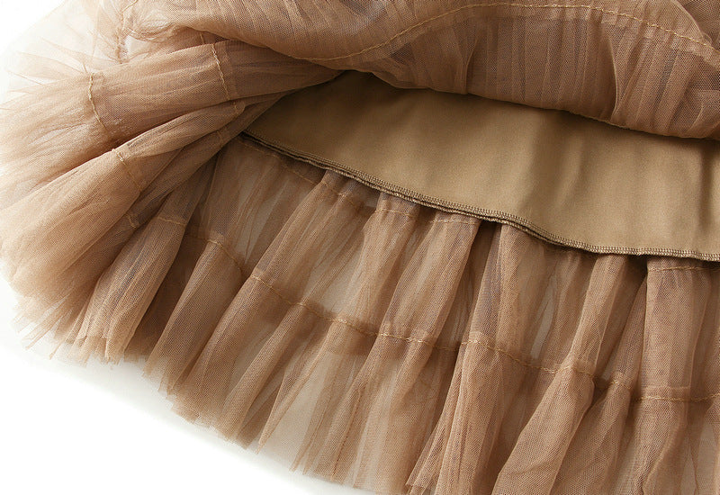 Tiered Ruffle Tulle Elastic Waist Maxi Skirt - view 51