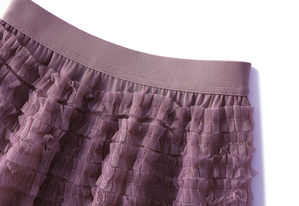 Tiered Ruffle Tulle Elastic Waist Maxi Skirt - view 6