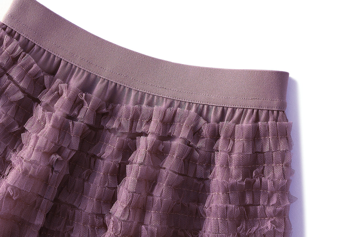 Tiered Ruffle Tulle Elastic Waist Maxi Skirt - view 6