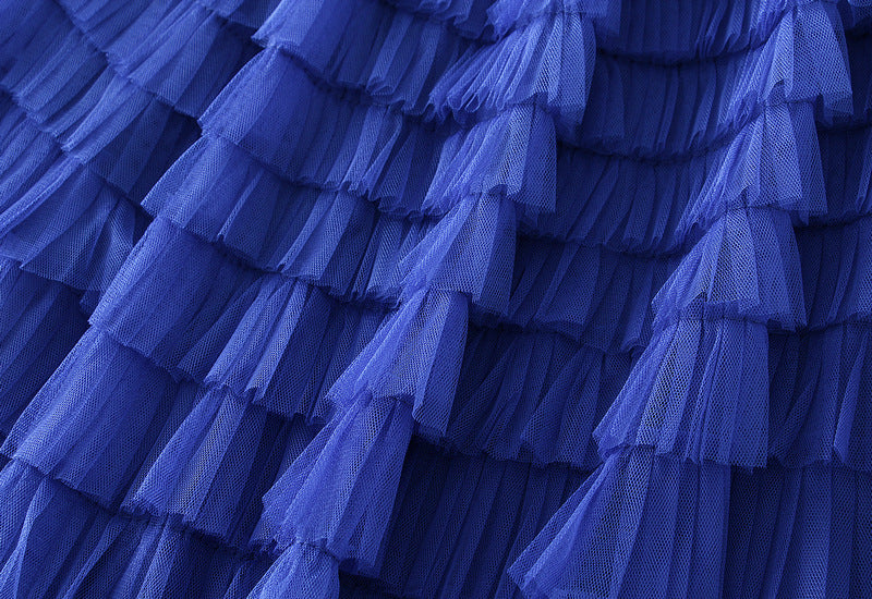 Tiered Ruffle Tulle Elastic Waist Maxi Skirt - view 61