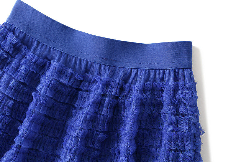 Tiered Ruffle Tulle Elastic Waist Maxi Skirt - view 62