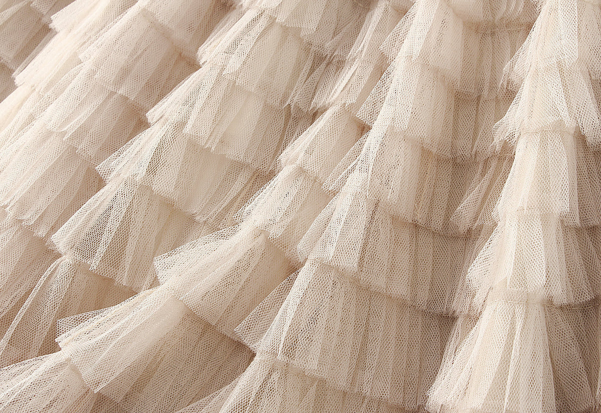 Tiered Ruffle Tulle Elastic Waist Maxi Skirt - view 7
