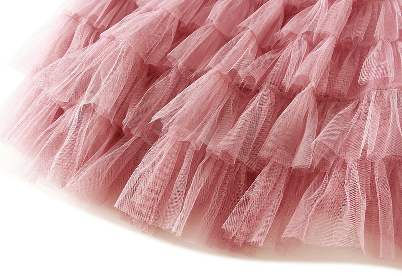 Tiered Ruffle Tulle Elastic Waist Maxi Skirt - view 70