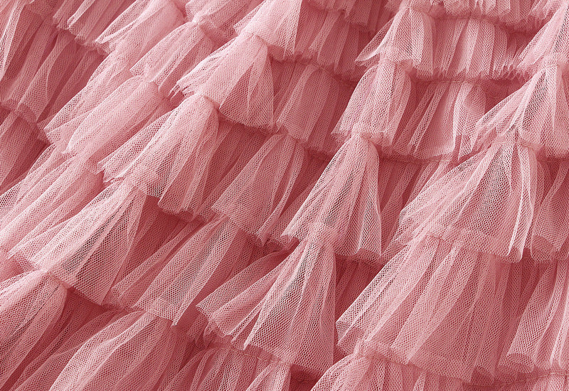 Tiered Ruffle Tulle Elastic Waist Maxi Skirt - view 71