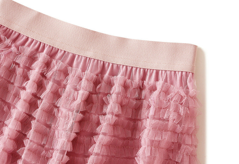 Tiered Ruffle Tulle Elastic Waist Maxi Skirt - view 72