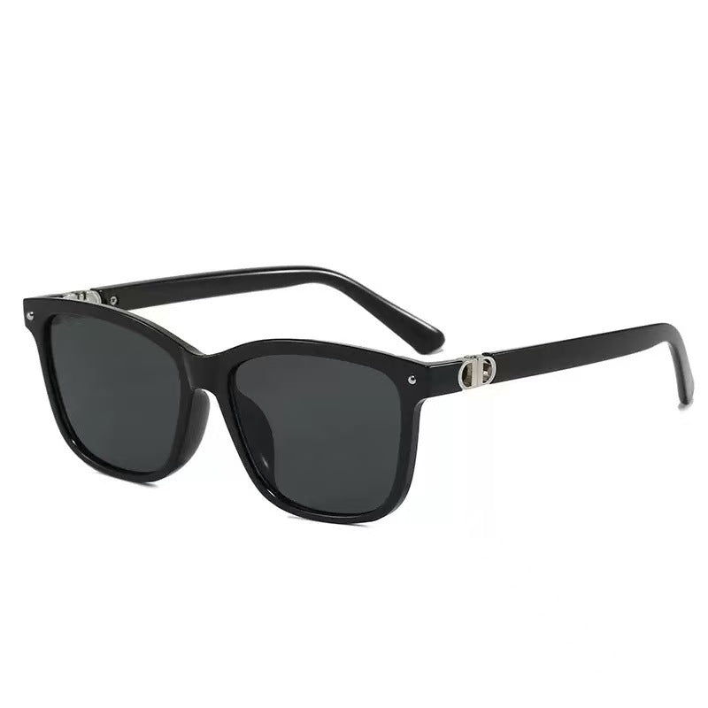 Oversized Square Frame Statement Sunglasses - Black