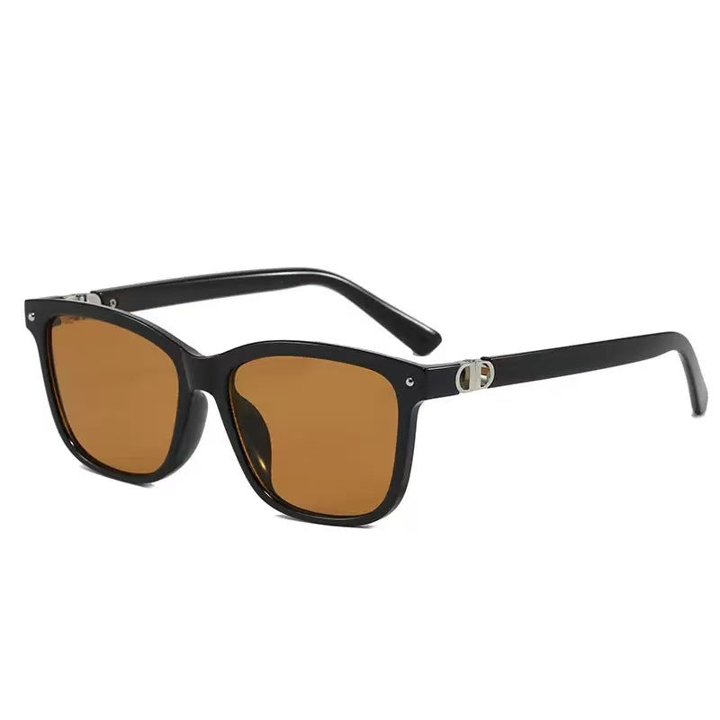 Oversized Square Frame Statement Sunglasses - Black_T