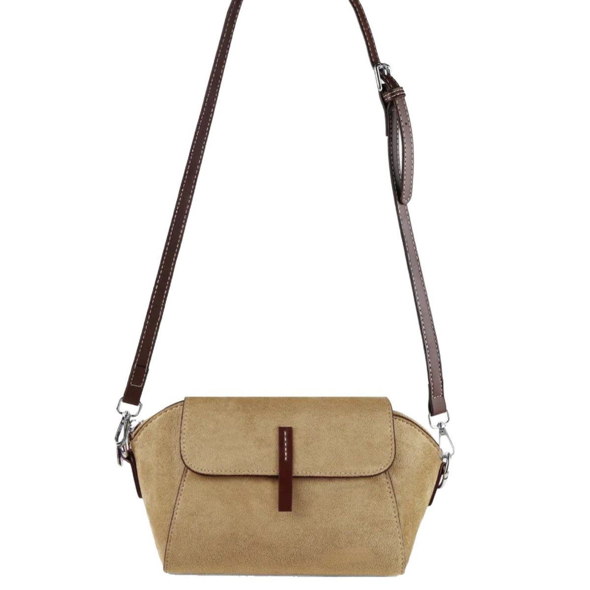 Faux Suede Flap Crossbody Camera Bag
