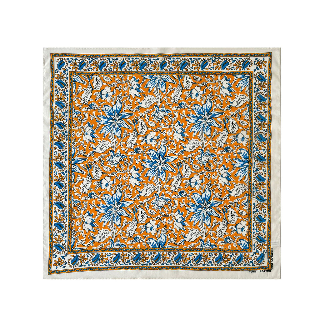 Folk Motif Printed Square Bandana Scarf - NO-1