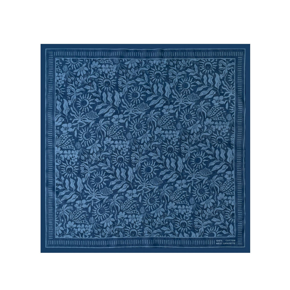 Folk Motif Printed Square Bandana Scarf - NO-5