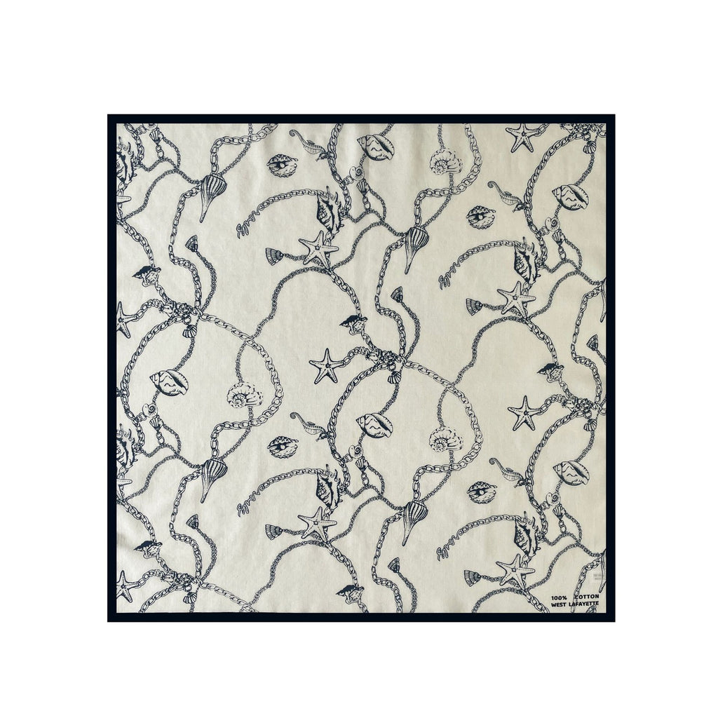 Folk Motif Printed Square Bandana Scarf - NO-7
