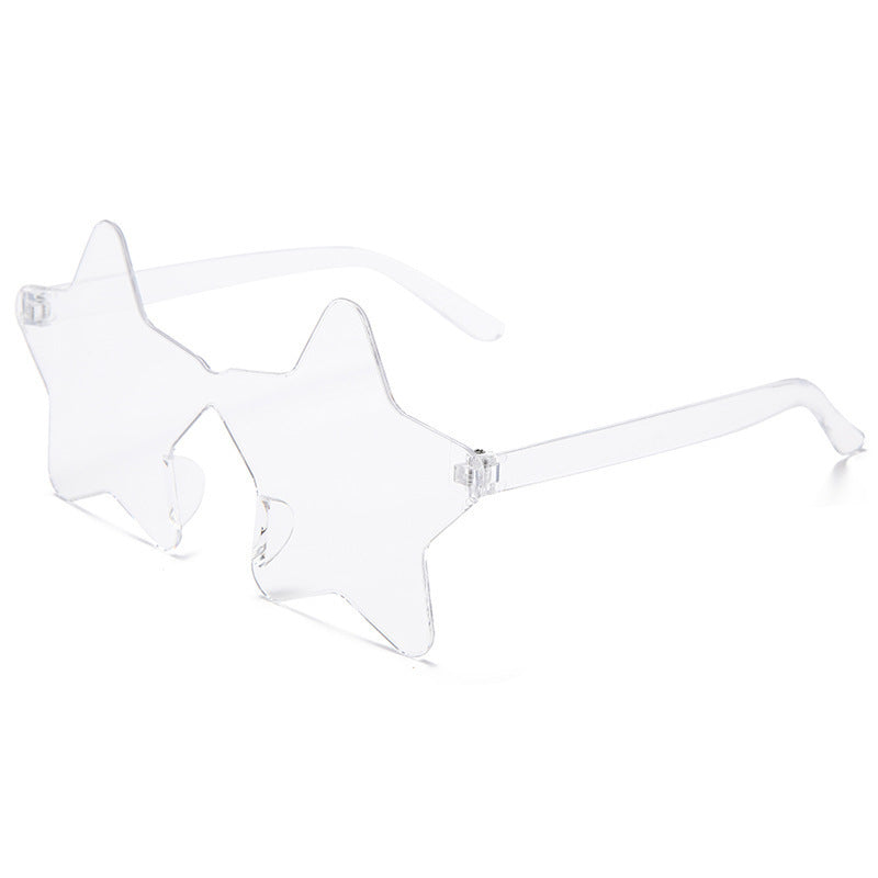 Star Shaped Rimless Tinted Party Glasses - Clear
