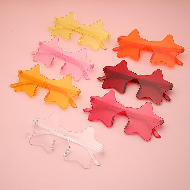 Star Shaped Rimless Tinted Party Glasses