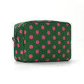 Retro Polka Dot Zip Travel Pouch - DGreen