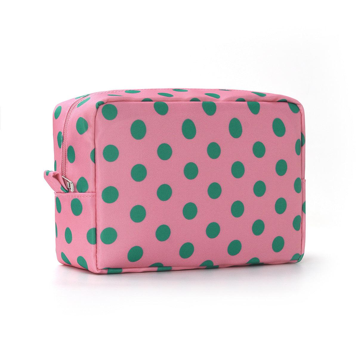 Retro Polka Dot Zip Travel Pouch - Pink
