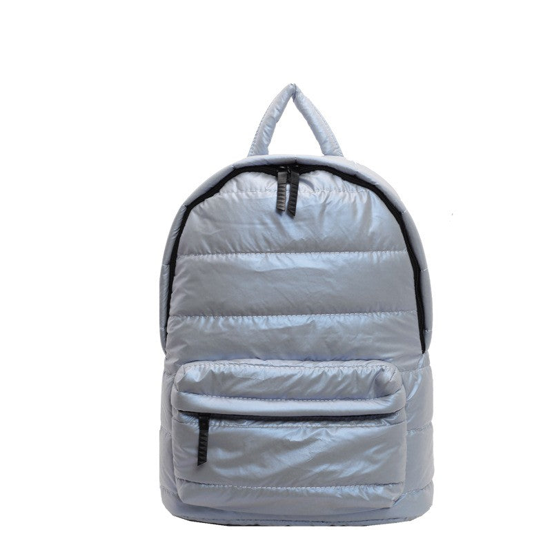 Glossy Quilted Puffer Backpack