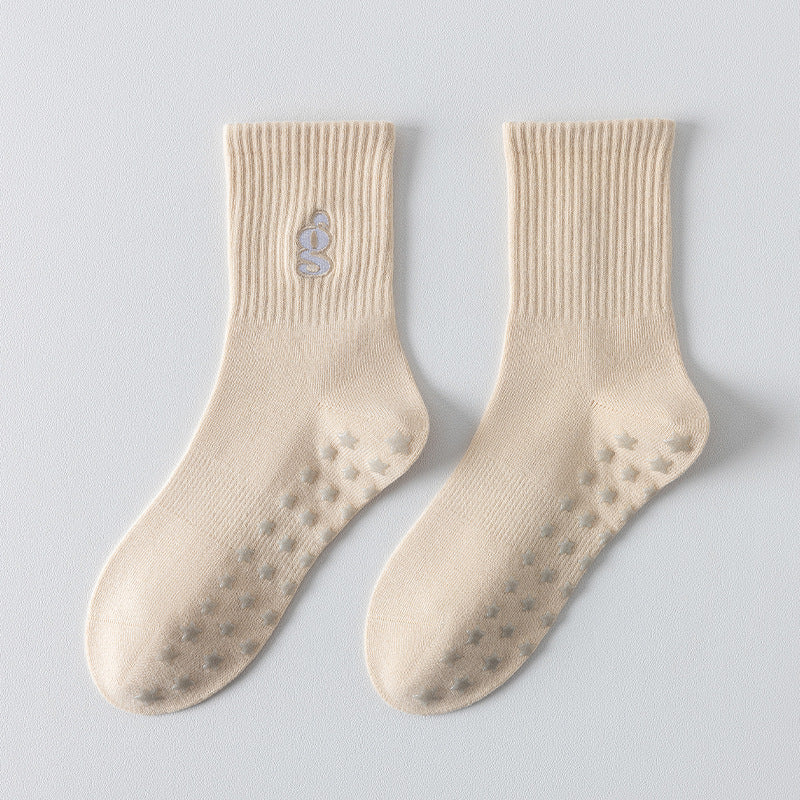 Non Slip Grip Socks for Yoga and Pilates - Apricot