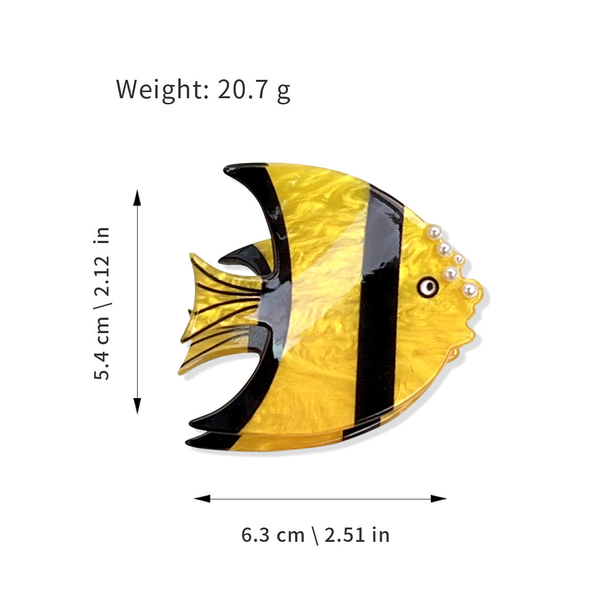 Marbled Angelfish Acetate Hair Claw Clip - view 1