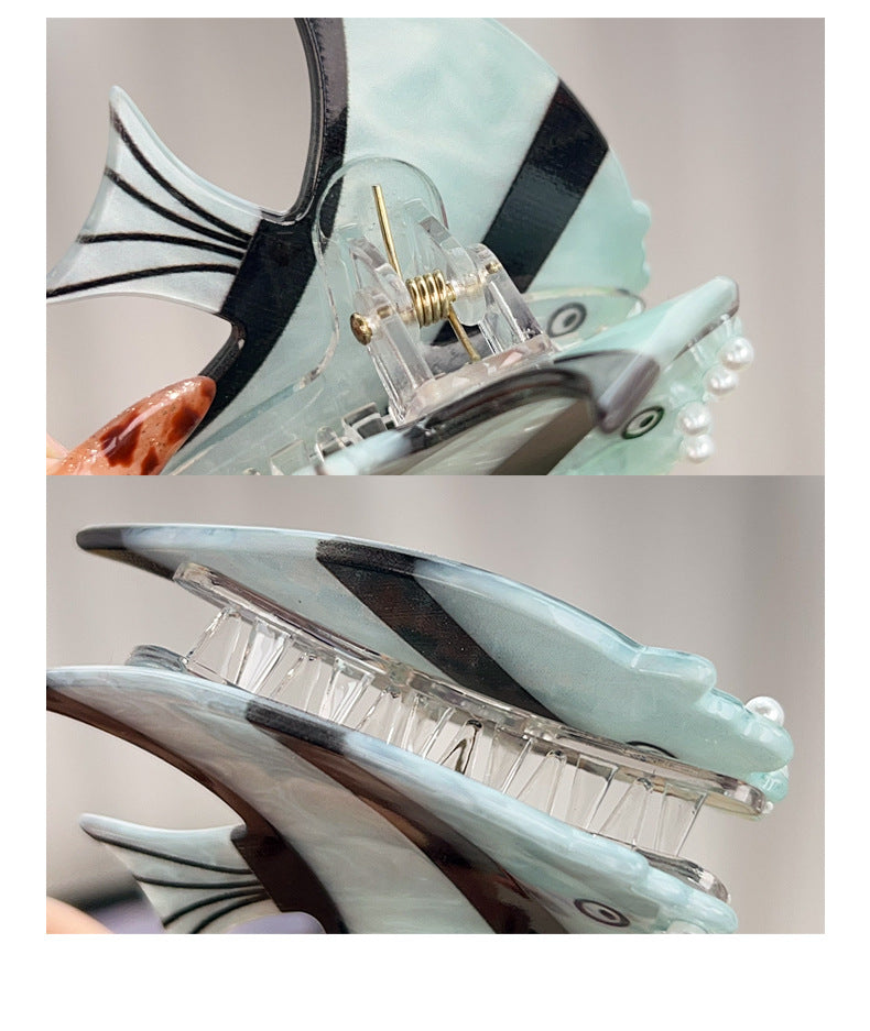 Marbled Angelfish Acetate Hair Claw Clip - view 5