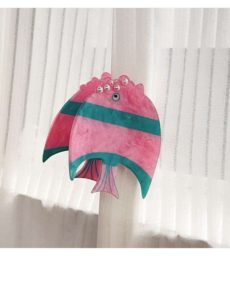 Marbled Angelfish Acetate Hair Claw Clip - view 6