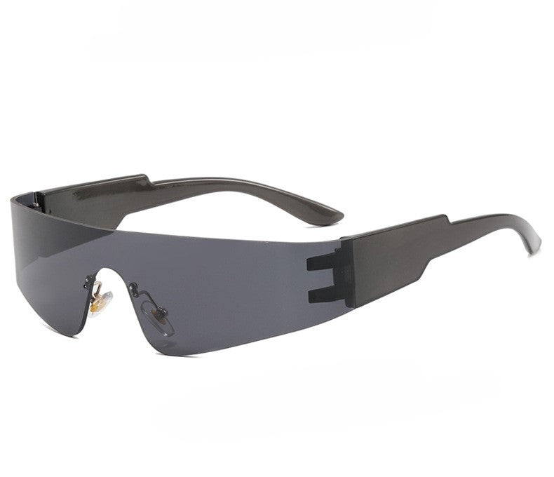 Wraparound Shield Sport Sunglasses - Black